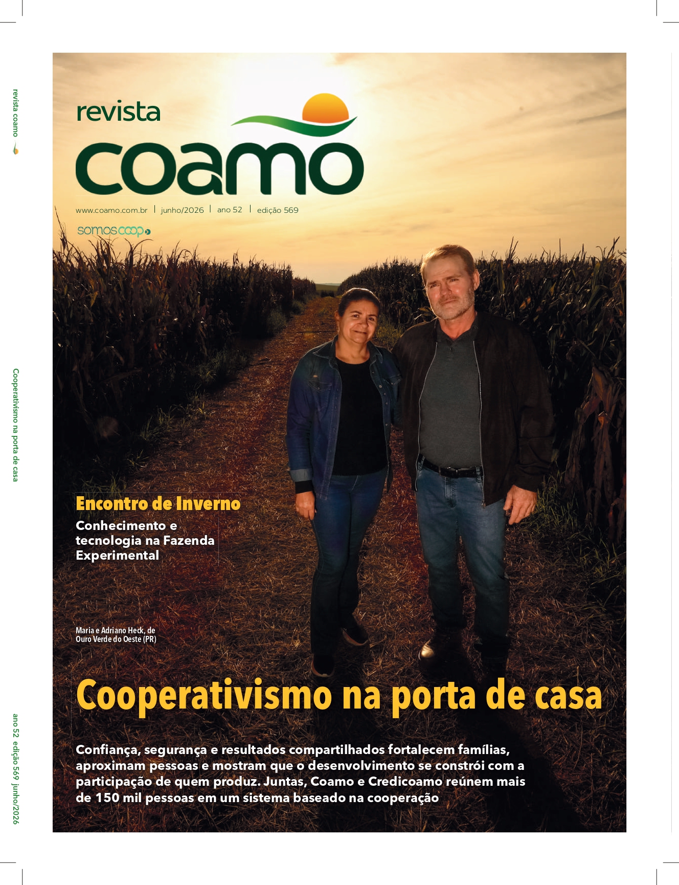 Capa da Revista Coamo, edição 569, junho de 2026 - Encontro de Inverno: Conhecimento e tecnologia na Fazenda Experimental
