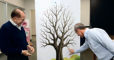 Pintura com a digital na árvore do cooperativismo