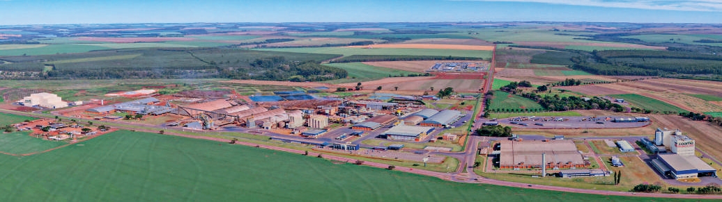 Vista a&eacute;rea do parque industrial da Coamo