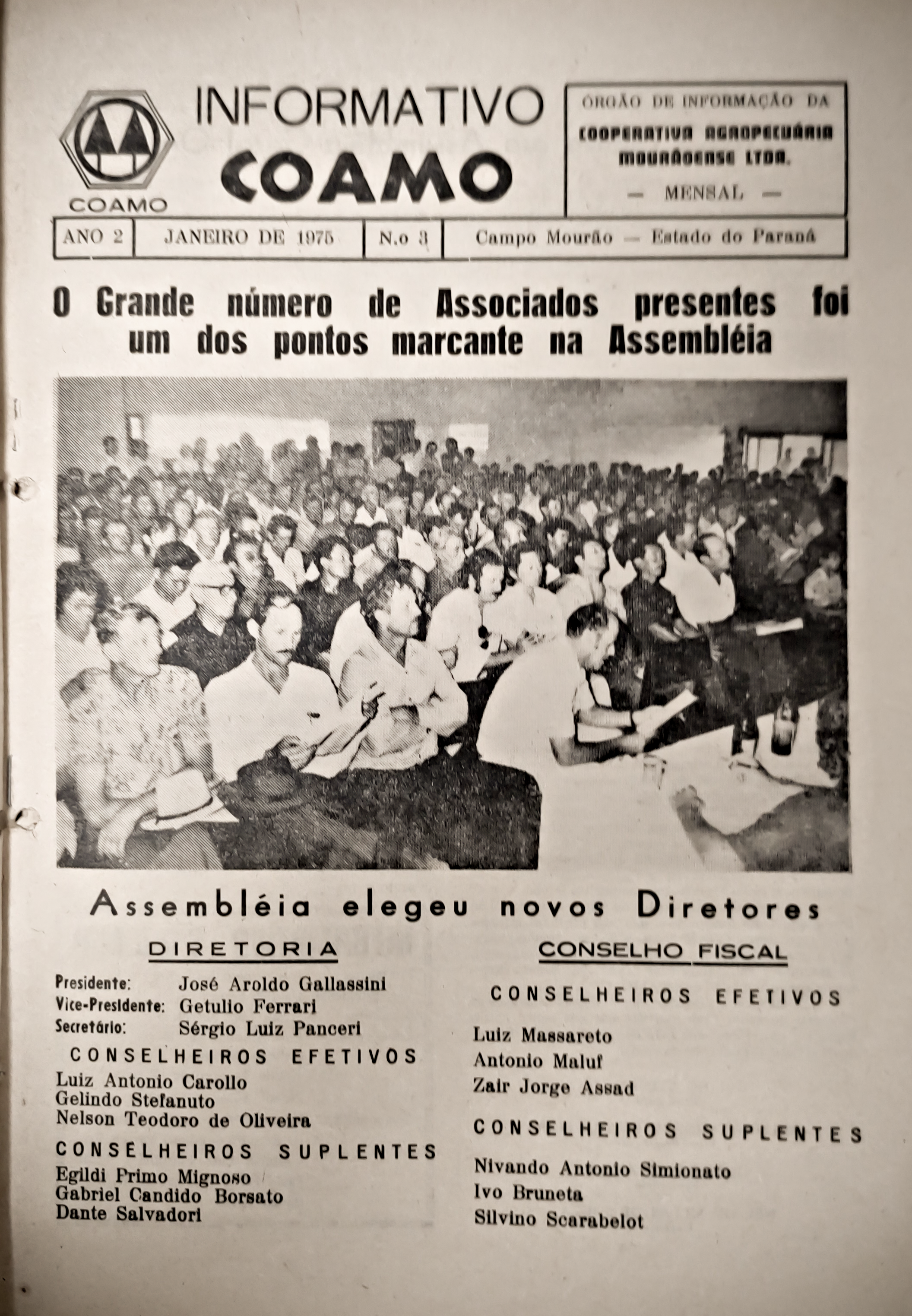 Informativo Coamo - Primeira eleição de José Aroldo Gallassini